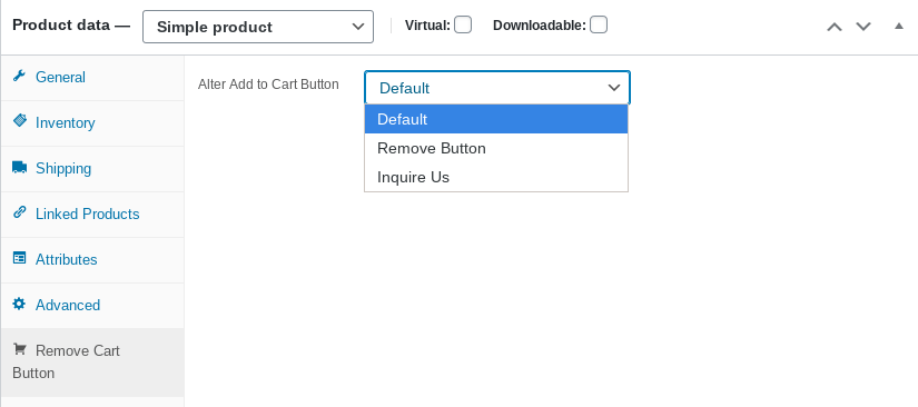 screenshot of plugin remove add to cart 2