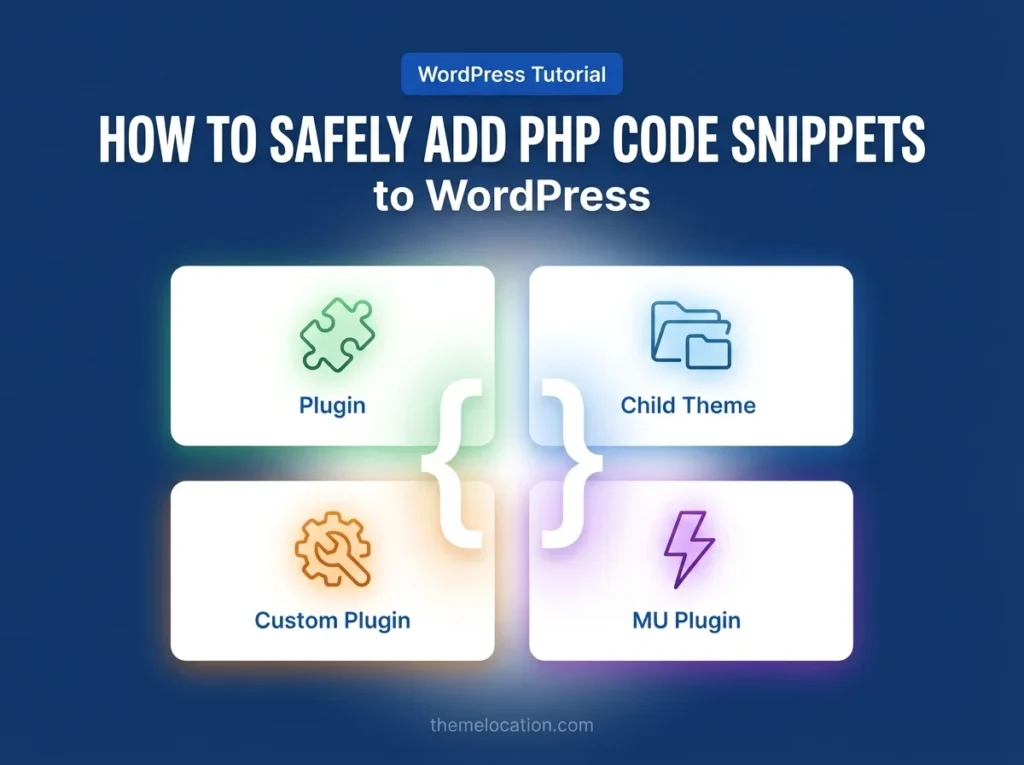 Add PHP code snippets WordPress safely