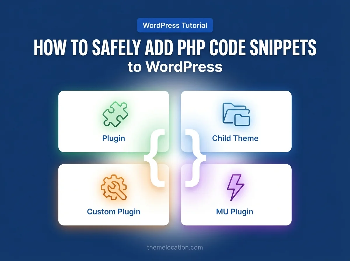 Add PHP code snippets WordPress safely