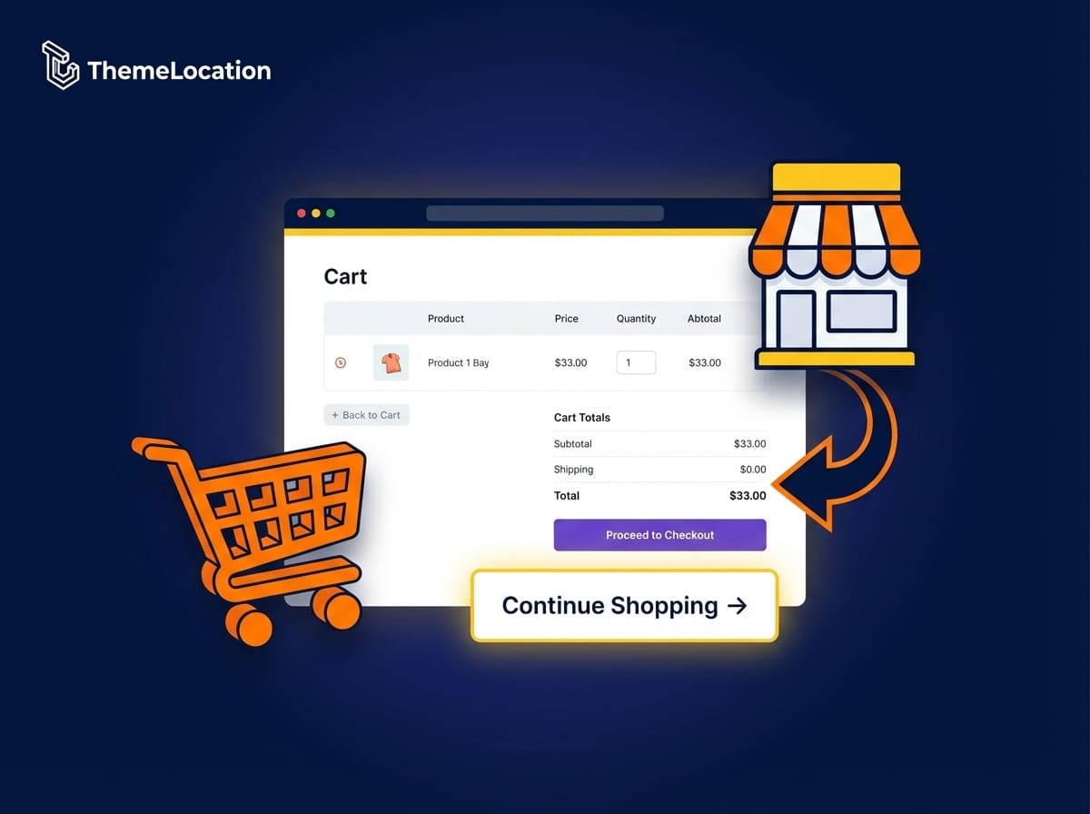 WooCommerce continue shopping button