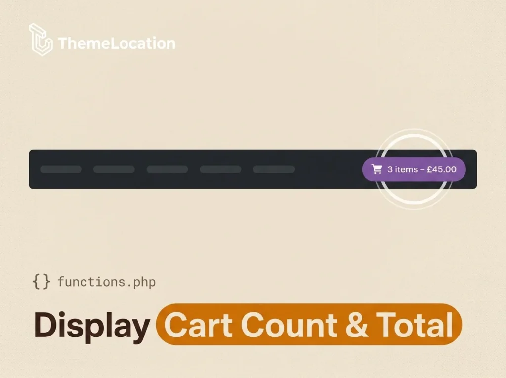 display cart count and total