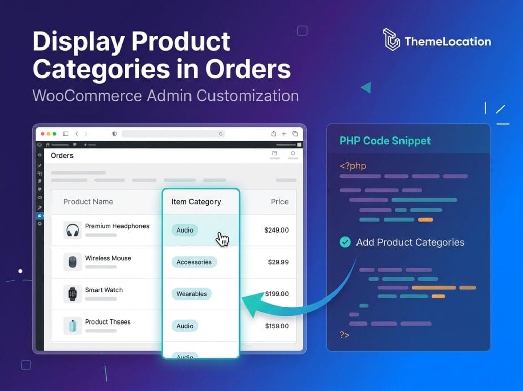display item category in admin Orders page