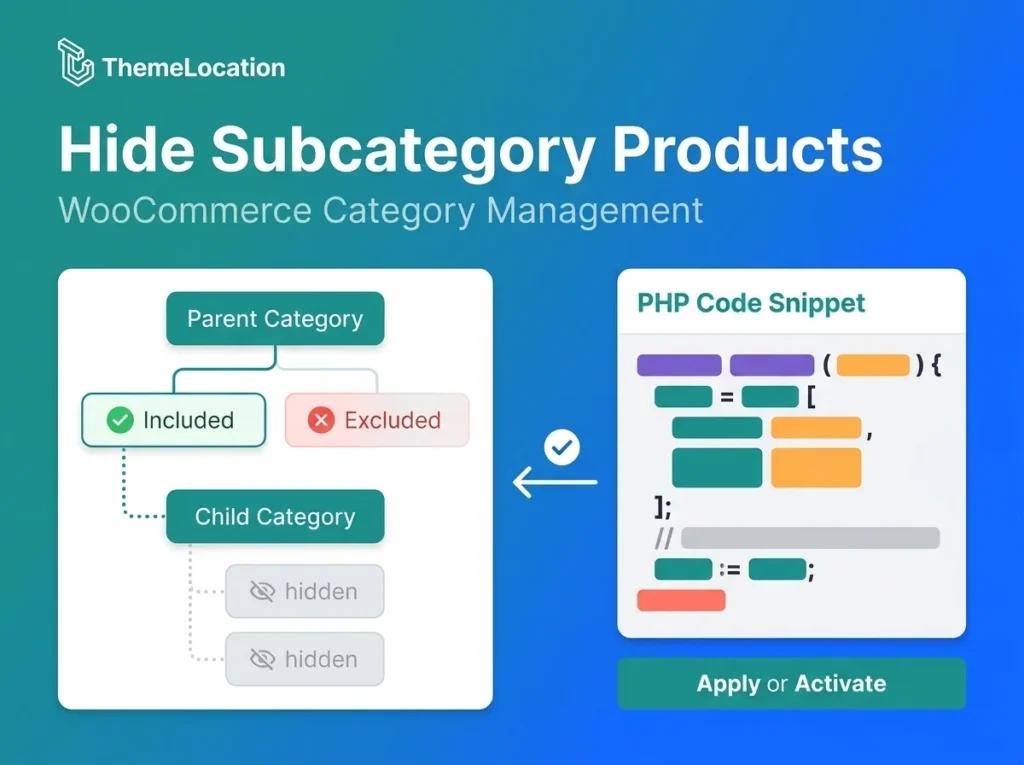 hide subcategory products woocommerce